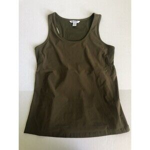 New Athleta Passenger Tank Top Ribbed Peplum Acacia Olive Green Size Small